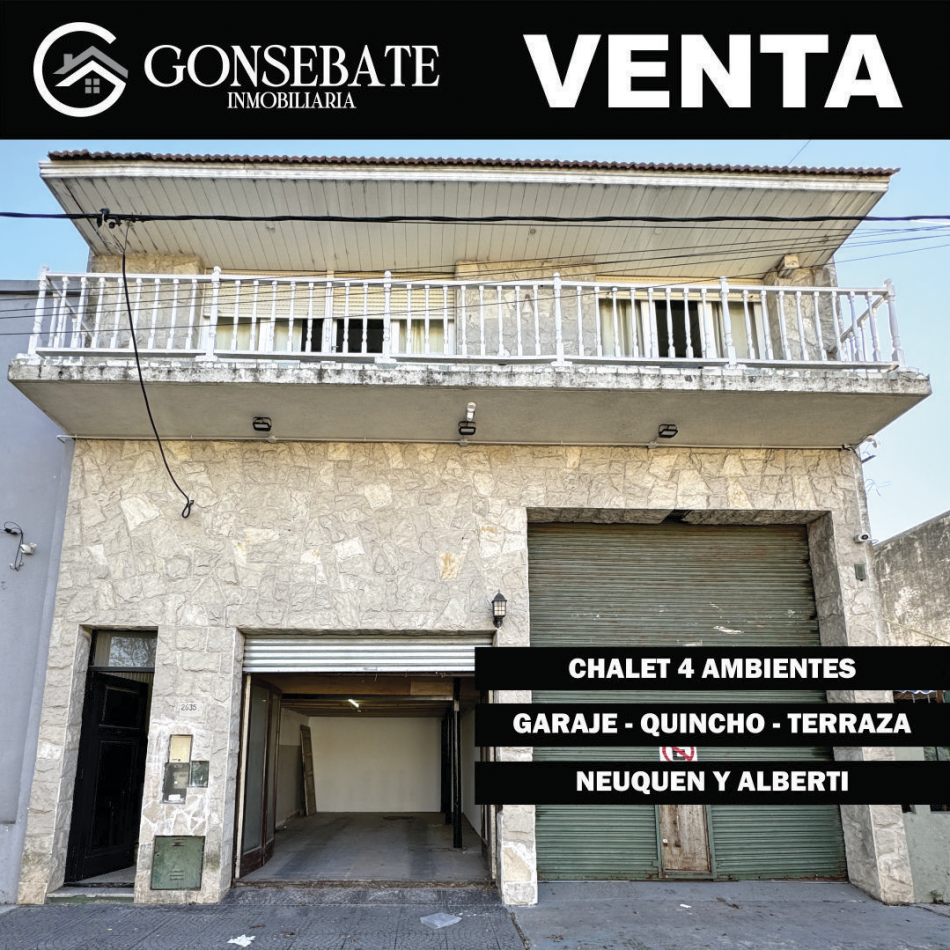 Chalet 4 ambientes en planta alta con garaje, quincho y gran terraza! 