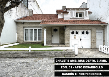 Chalet 5 amb. con patio y garaje + depto 3 amb. independiente.