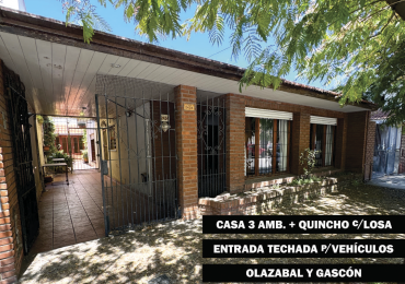 Casa 3 Ambientes con cochera y quincho. 